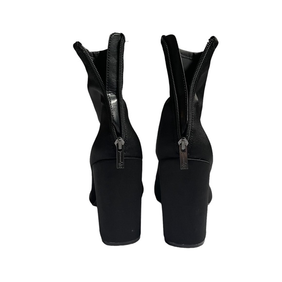Jessica Simpson Black Satin Zip Up Booties Sz 10 - Picture 5 of 8